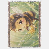 Goldene Hummel im Blütentanz.8 スローブランケット (正面縦)