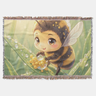 Goldene Hummel im Blütentanz.8 スローブランケット