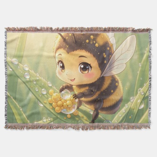 Goldene Hummel im Blütentanz.8 スローブランケット (正面)