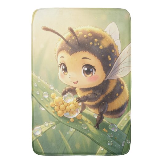 Goldene Hummel im Blütentanz.8 バスマット (正面縦)