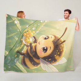 Goldene Hummel im Blütentanz.8 フリースブランケット
