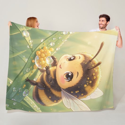 Goldene Hummel im Blütentanz.8 フリースブランケット (インサイチュ)
