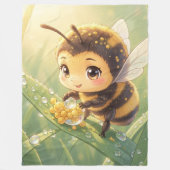 Goldene Hummel im Blütentanz.8 フリースブランケット (正面)
