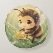 Goldene Hummel im Blütentanz.8 ラウンドクッション (裏面)
