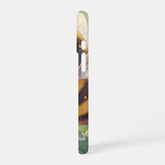 Goldene Hummel im Blütentanz.8 iPhone 16ケース (左側面)