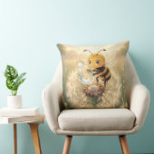 Goldene Hummel im Blütentanz.9 クッション (椅子)