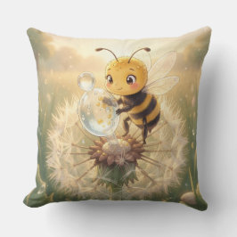 Goldene Hummel im Blütentanz.9 クッション