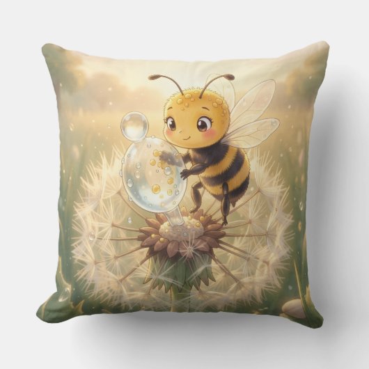 Goldene Hummel im Blütentanz.9 クッション (正面)
