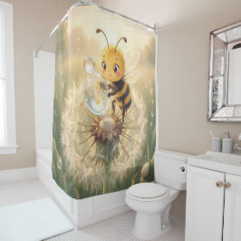 Goldene Hummel im Blütentanz.9 シャワーカーテン
