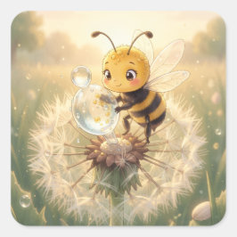Goldene Hummel im Blütentanz.9 スクエアシール