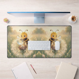 Goldene Hummel im Blütentanz.9 デスクマット