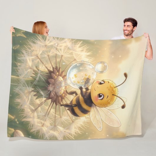 Goldene Hummel im Blütentanz.9 フリースブランケット (インサイチュ)