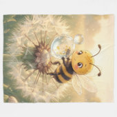 Goldene Hummel im Blütentanz.9 フリースブランケット (正面(横))