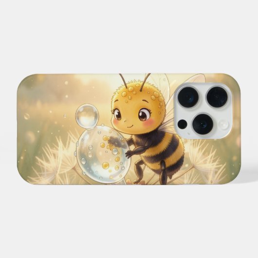 Goldene Hummel im Blütentanz.9 iPhoneケース (裏面横)