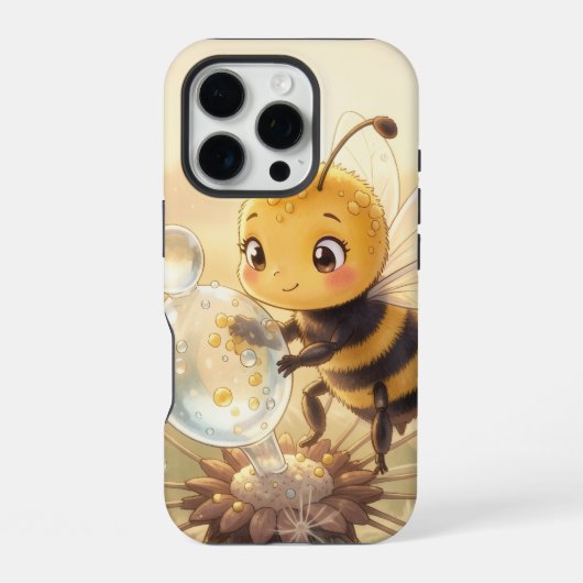 Goldene Hummel im Blütentanz.9 iPhoneケース (裏面)