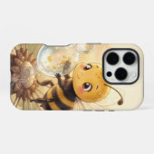 Goldene Hummel im Blütentanz.9 iPhoneケース (裏面横)