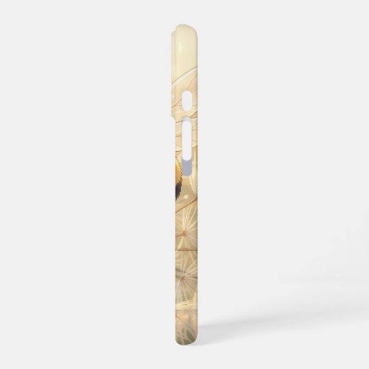 Goldene Hummel im Blütentanz.9 iPhone 16ケース (左側面)