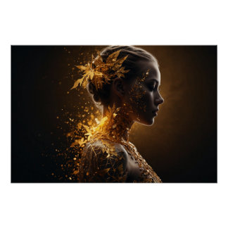 Goldene Natur – Elegante Verwandlung in Licht ポスター