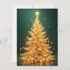 Goldener Weihnachtsbaum mit Ornamenten 招待状