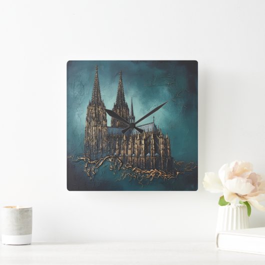 Goldenes Echo des Doms スクエア壁時計 (ホーム)