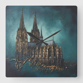 Goldenes Echo des Doms スクエア壁時計