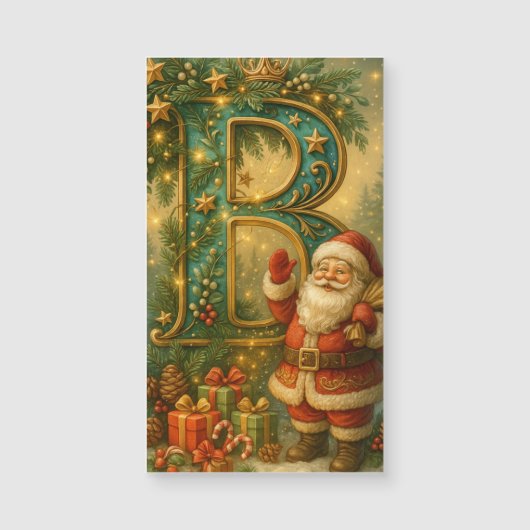  Goldenes Initial B mit Weihnachtsmann und Krone (正面)