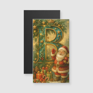 Goldenes Initial B mit Weihnachtsmann und Krone