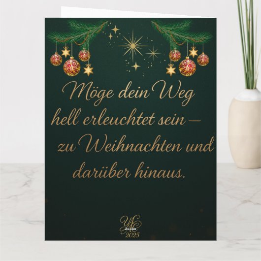 Goldenes Initial C mit Weihnachtsmann und Krone カード (裏面)