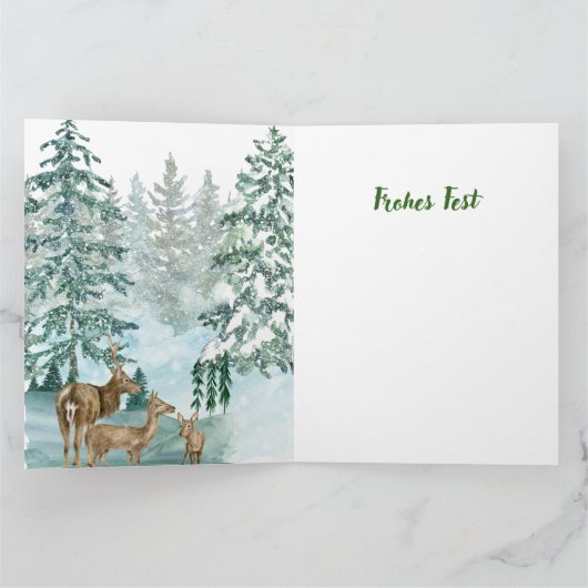 Goldenes Initial D mit Weihnachtsmann und Krone  カード (内部)