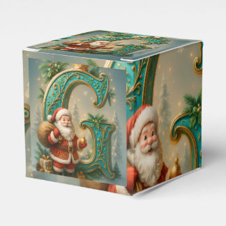  Goldenes Initial  G mit Weihnachtsmann und Krone フェイバーボックス