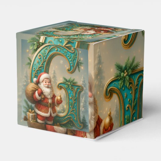  Goldenes Initial  G mit Weihnachtsmann und Krone フェイバーボックス (裏面サイド)