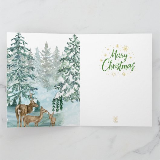  Goldenes Initial H  mit Weihnachtsmann und Krone  カード (内部)