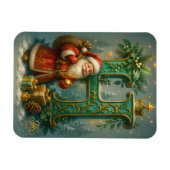  Goldenes Initial H  mit Weihnachtsmann und Krone  マグネット (横)