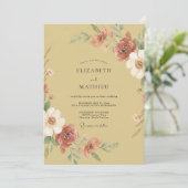 Goldenrod Painterly Floral Wedding 招待状 (スタンド正面)