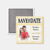 Goldenrod Save The Date Photo Magnet マグネット (正面/裏面)