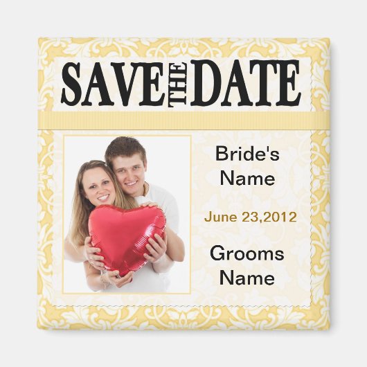 Goldenrod Save The Date Photo Magnet マグネット (正面)