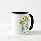 Goldenrod Solidago Wildflower and Polynators マグカップ (正面右)