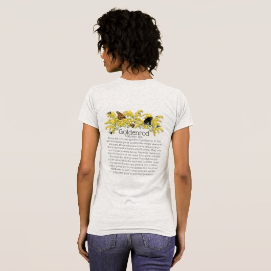 Goldenrod Solidago Wildflower and Polynators Tシャツ (裏面フル)