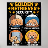 Goldens Tee Golden Retriever Security Funny  ポスター (正面)