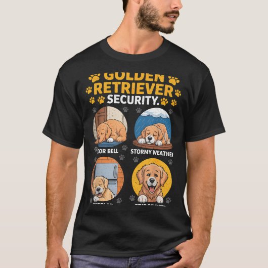 Goldens Tee Golden Retriever Security Funny Tシャツ (正面)