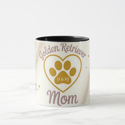 Golder Retriever Mom Custom Coffee Mug マグカップ (中央)