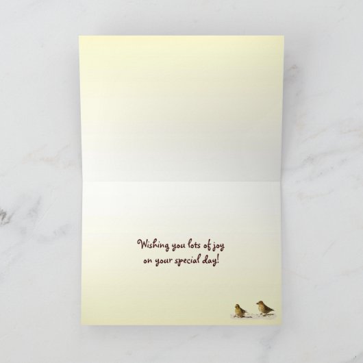GoldfinchおよびマツSiskinの誕生日 カード (内部)