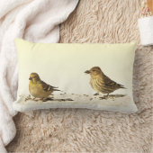 GoldfinchおよびマツSiskin ランバークッション (ブランケット)