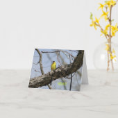 Goldfinch、明るくおよび嬉しいです カード (黄色い花)