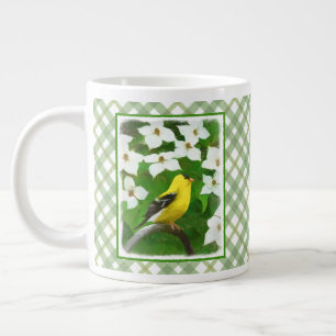 Goldfinch 絵画's – かわいいオリジナルドッグアート ジャンボコーヒーマグカップ