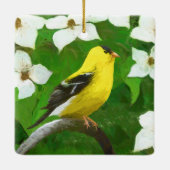 Goldfinch 絵画's – かわいいオリジナルドッグアート セラミックオーナメント (裏面)
