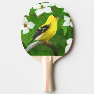 Goldfinch 絵画's – かわいいオリジナルドッグアート 卓球ラケット