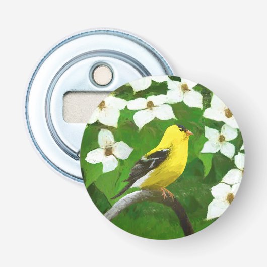 Goldfinch 絵画's – かわいいオリジナルドッグアート 栓抜き (正面)