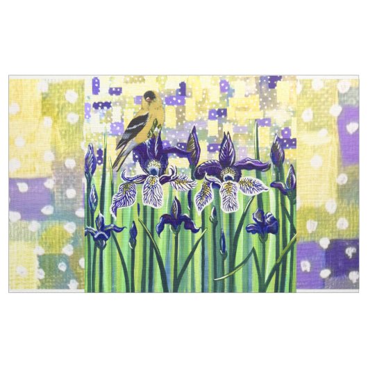 Goldfinch and Irises  ファブリック (ヤード)