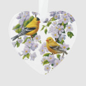Goldfinch Birds & Flowers U-Pick背景色 オーナメント (裏面)